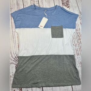 Xieerduo Stripped T-Shirt with Pocket Size Medium